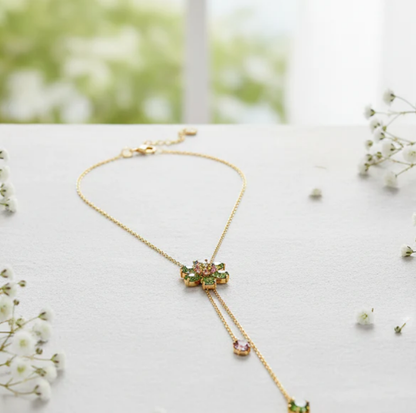 Çiçek Model Y kolye (Yeşil)