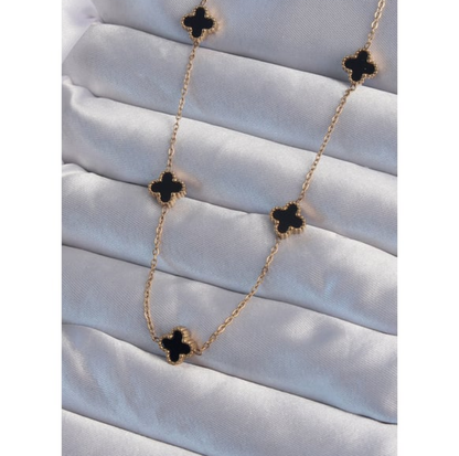 Dört Yapraklı Yonca Kolye (Siyah)
